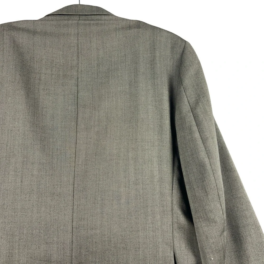Lauren Ralph Lauren Sport Coat Mens 44L Brown Herringbone 100% Wool Blazer - Picture 11 of 13